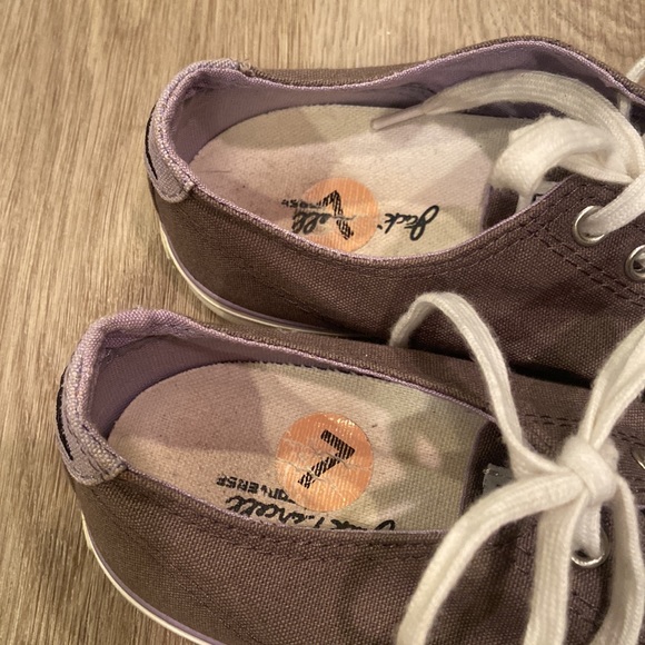 Converse Jack Purcell Grey and Purple Low Top Lace Up Canvas Sneakers - Picture 3 of 7